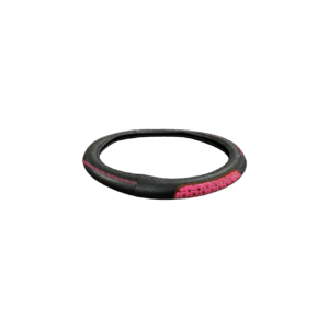 cubrevolante zig zag negro con rosa 38cm