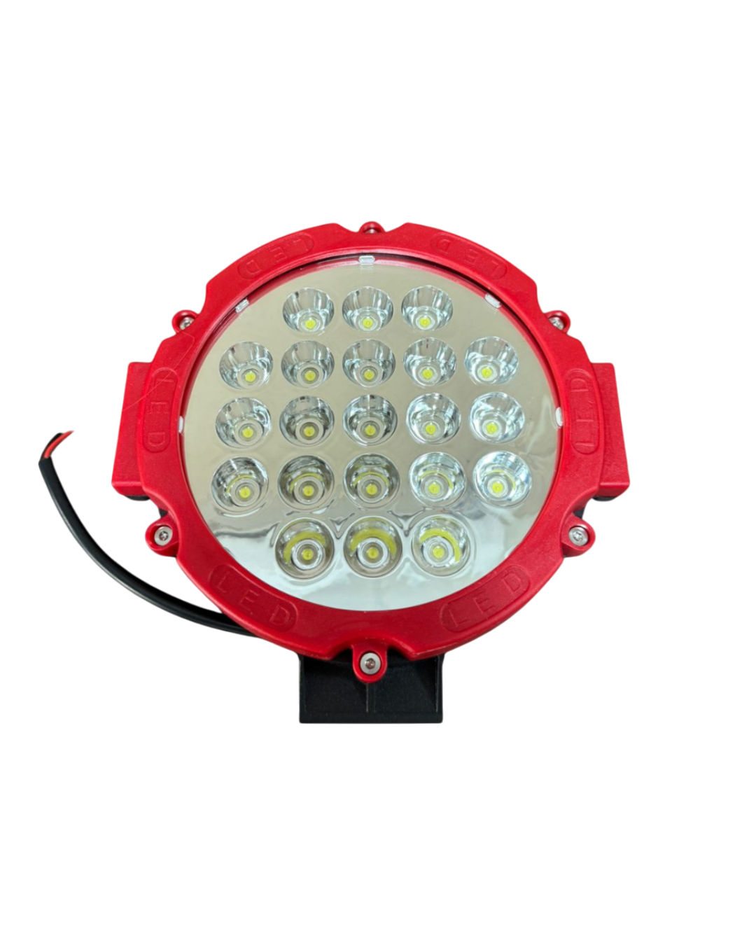 1455 faro led redondo 21 leds, 63w, 12/24v (carcasa roja)