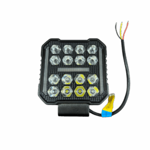 1456 faro led cuadrado 16 leds, 12/24v (luz blanca+drl)