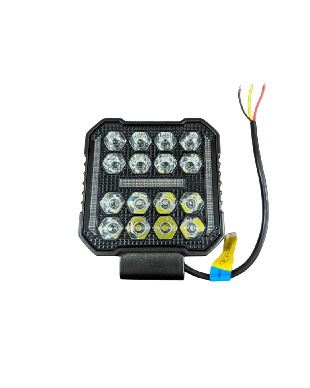 1456 faro led cuadrado 16 leds, 12/24v (luz blanca+drl)
