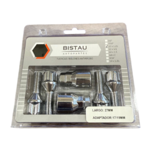 1639 tuerca antirrobo (rosca: 12mmx1,25 / largo: 27mm / adapt: 17/19mm)